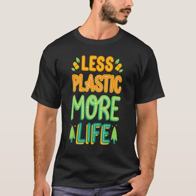 Camiseta Menos Plástico Más Protección Ambiental para la Vi (Anverso)