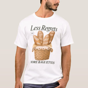 Camiseta Menos Remordimientos Más Baguettes Pan Francés Div