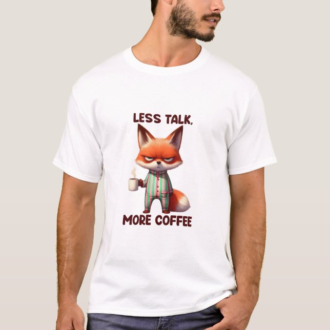 Camiseta Menos Talk More Coffee Fox (Anverso)