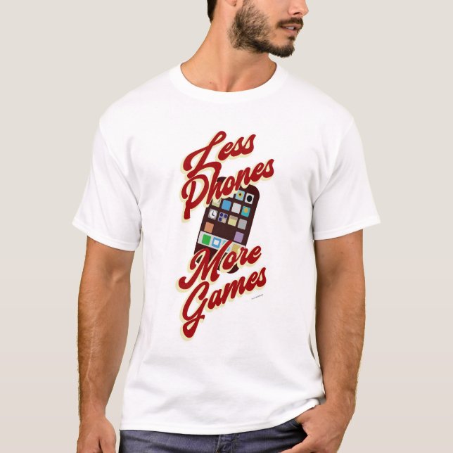 Camiseta Menos teléfonos más juegos Noche divertida de jueg (Anverso)