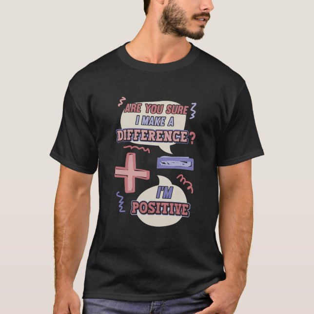Camiseta Menos Y Más Rótulo Math Pun (Anverso)
