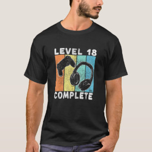Camiseta Mens 18th Birthday  Men Gaming Level 18 Complete