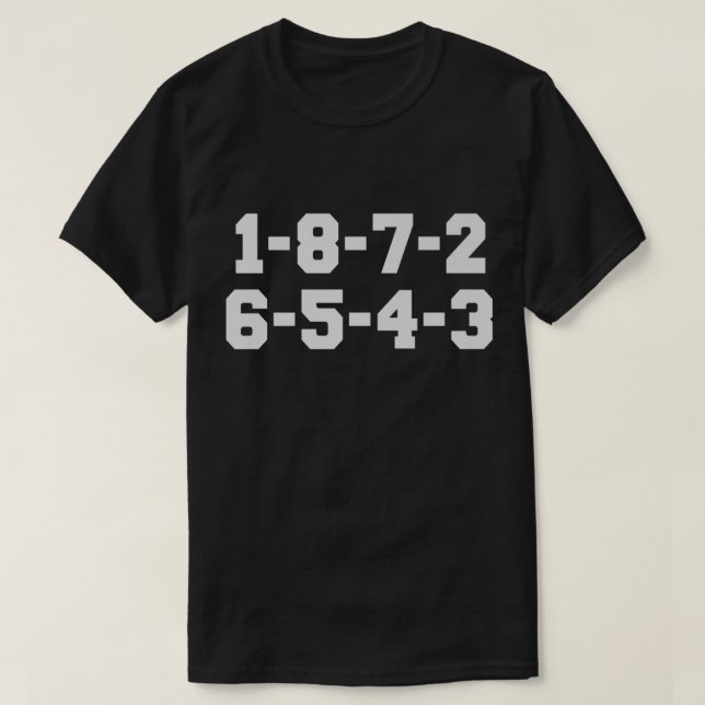 Camiseta Mens 1-8-7-2-6-5-4-3 Premium (Diseño del anverso)