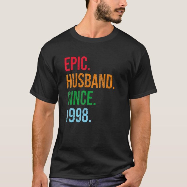 Camiseta Mens 25th Wedding Anniversary Ideas Epic Husband S (Anverso)