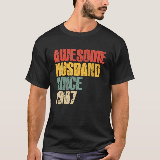 Camiseta Mens 36th Wedding Anniversary for Him Awesome Husb (Anverso)