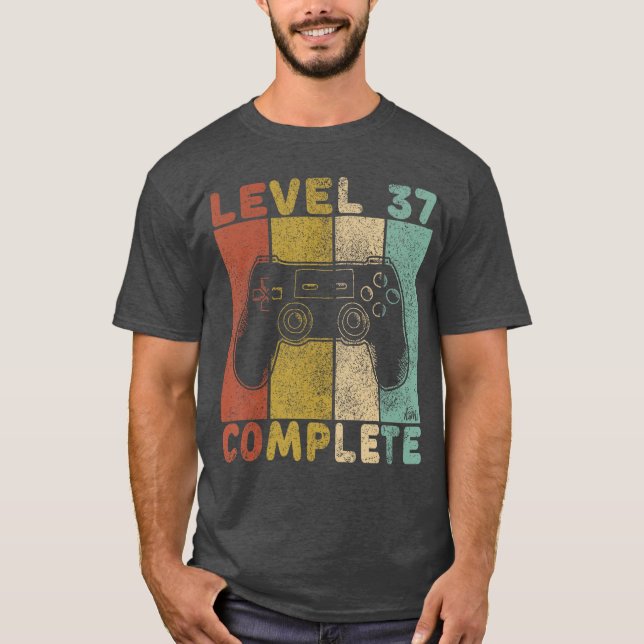 Camiseta Mens 37th Birthday Men Gaming Level 37 Complete bo (Anverso)