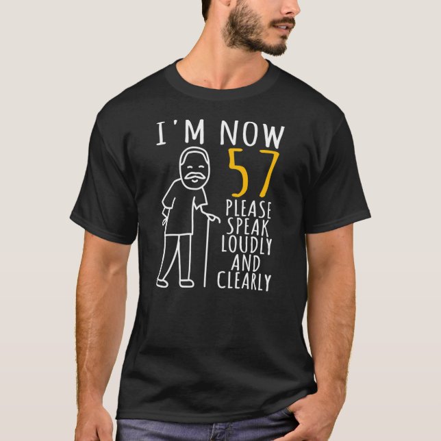 Camiseta Mens 57th Birthday For Him I'm Now 57 Years Old (Anverso)