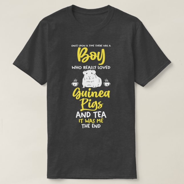 Camiseta Mens A Boy Who Love Tea And Guinea Pig Premium 412 (Diseño del anverso)