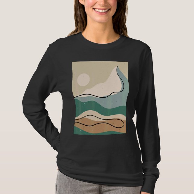 Camiseta Mens Abstract Mountains Landscape Nature Sky Minim (Anverso)