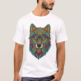 Camiseta Men's Abstract Wolf Design T-Shirt – Modern Geomet