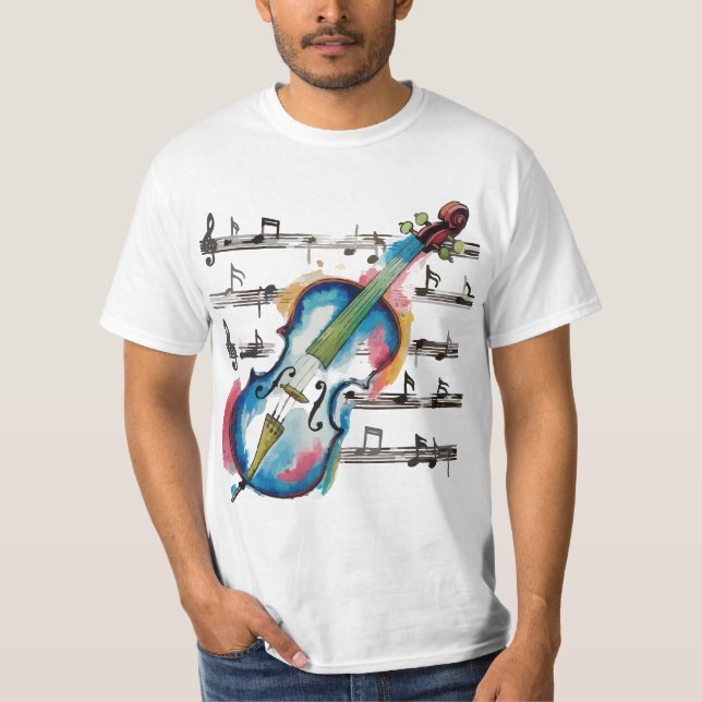 Camiseta Men's affordable watercolor violin (Anverso)