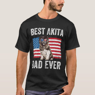 Camiseta Mens Akita Dad Dad American Flag Akita Dog Lo