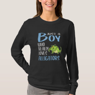 Camiseta Mens Alligator Just A Boy Who Really Loves Alligat