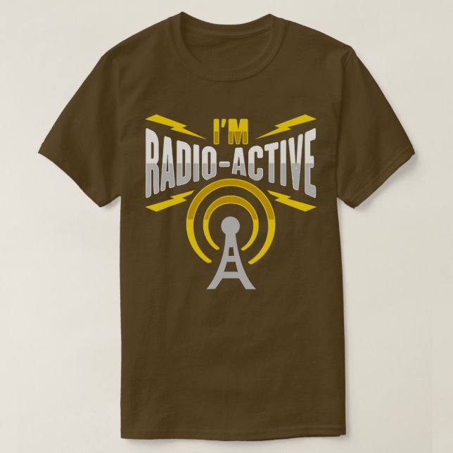 Camiseta Mens Amateur Radio Im radioactive Design for Ham R (Diseño del anverso)
