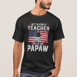 Camiseta Mens American Flag My Favorite Teacher Calls Me Pa