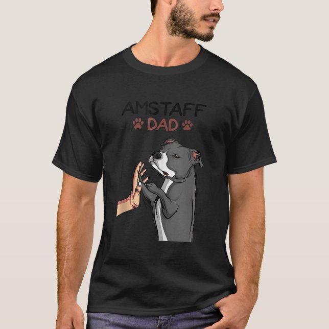 Camiseta Mens American Staffordshire Terrier Amstaff Dad Do (Anverso)