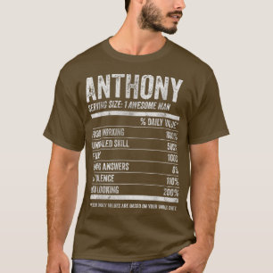 Camiseta Mens Anthony Nutrition Nombre personalizado Funny 
