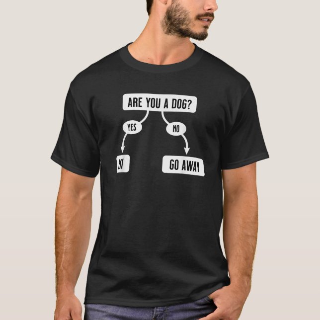 Camiseta Mens Are You A Dog Funny Cute Flowchart  (Anverso)