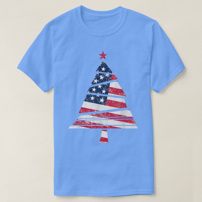 Camiseta Mens Artsy American Flag Estados Unidos Color Grun (Diseño del anverso)