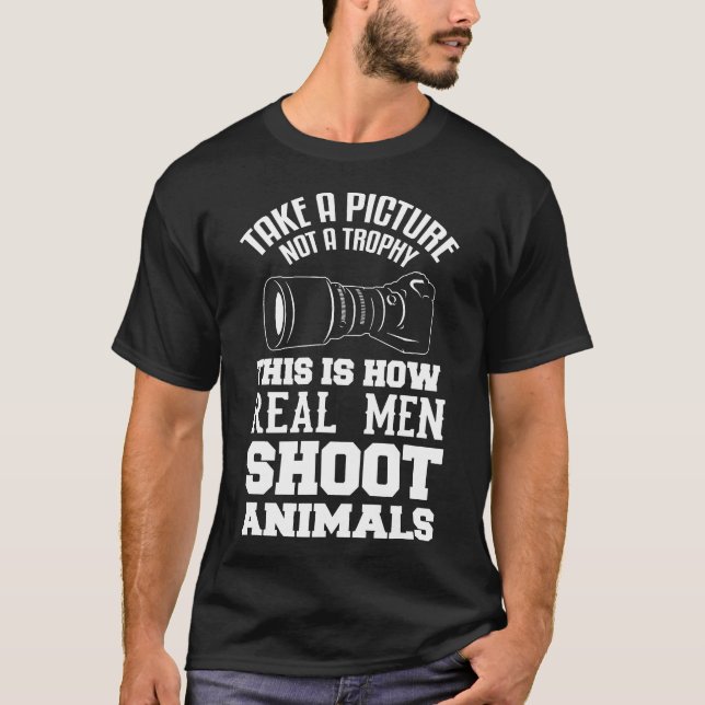 Camiseta Mens Así es como los hombres disparan a los animal (Anverso)
