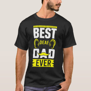 Camiseta Mens ASL Mejor Papá Sordo Rótulo Idioma Sordo Awa