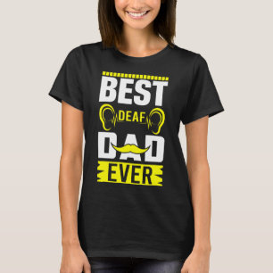 Camiseta Mens ASL Mejor Papá Sordo Rótulo Idioma Sordo Awa