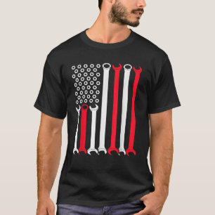 Camiseta Mens Auto Repairman Car Mechanic USA Bandera 4 de 