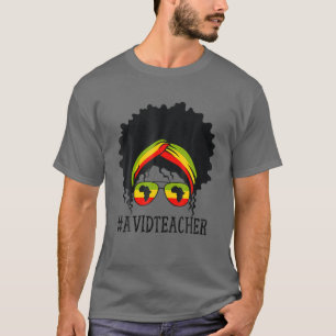 Camiseta Mens Avid Teacher African Messy Bun Black History