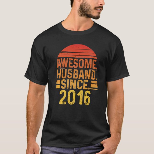 Camiseta Mens Awesome Husband since 2016 Wedding Anniversar (Anverso)