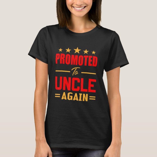 Camiseta Mens Awesome Promoted To Uncle Again   Soon To Be  (Anverso)