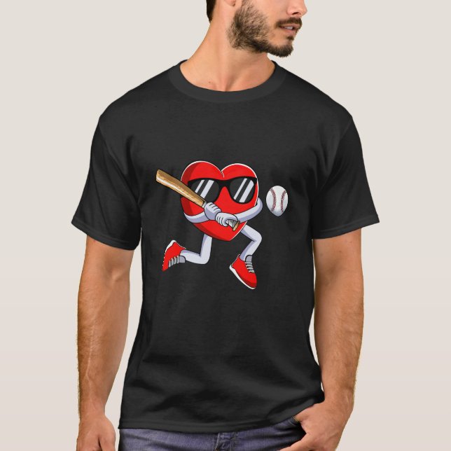 Camiseta Mens B, Día de San Valentín de béisbol que juega a (Anverso)