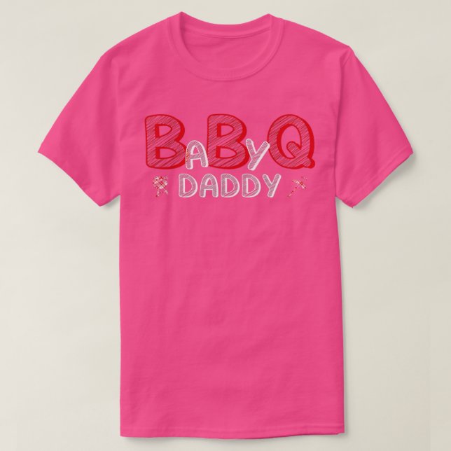 Camiseta Mens Baby BBQ Shower Daddy Q Mat Tema de Baby Show (Diseño del anverso)