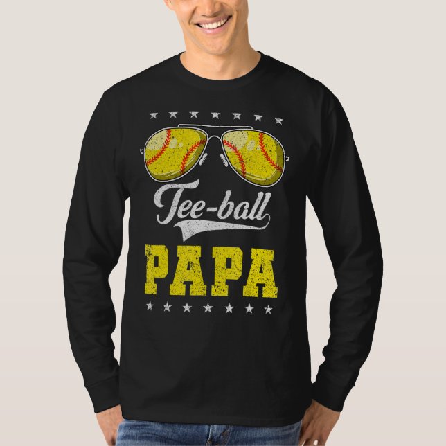 Camiseta Mens Ball Papa Orgulloso Abuelo De Bola De Softbal (Anverso)