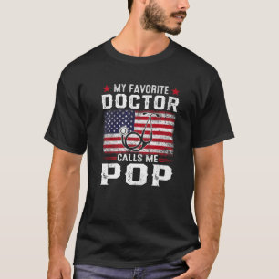 Camiseta Mens Bandera Americana Mi Médica Favorito Me Llama