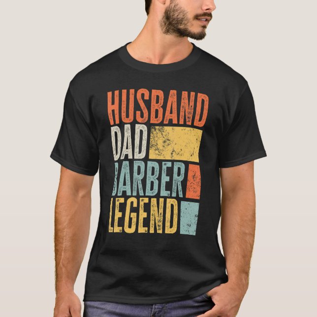 Camiseta Mens Barber Husband Dad Legendario Cutter de pelo  (Anverso)