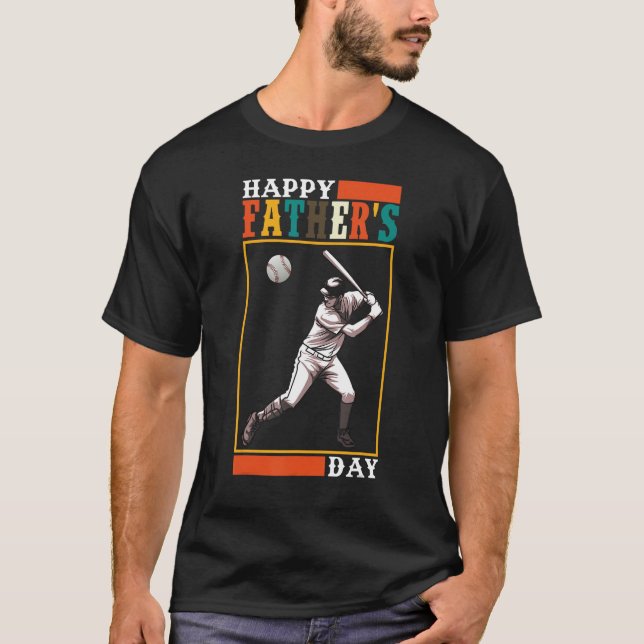 Camiseta Mens Baseball Player Happy Father s Day (Anverso)