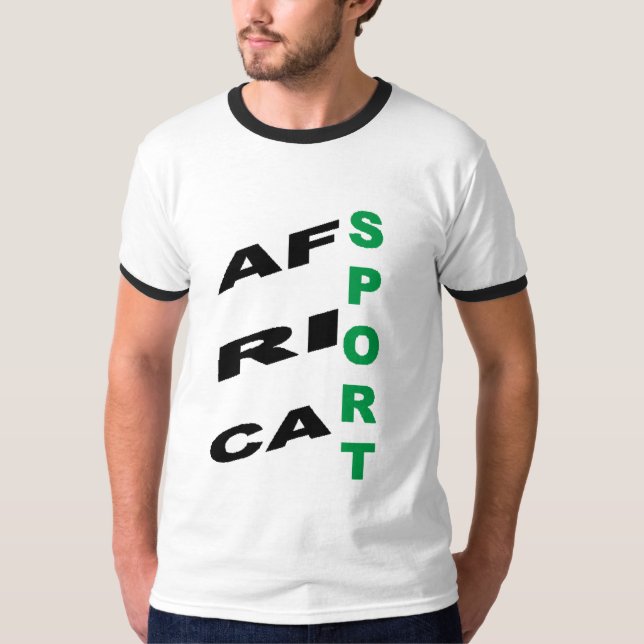 Camiseta Men's Basic Ringer T-Shirt  DESIGN  AFRICA  SPORT  (Anverso)