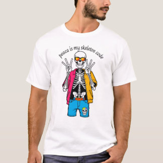 Camiseta Men's Basic T-ShirtPastel Skeleton T-Shirt | Peace