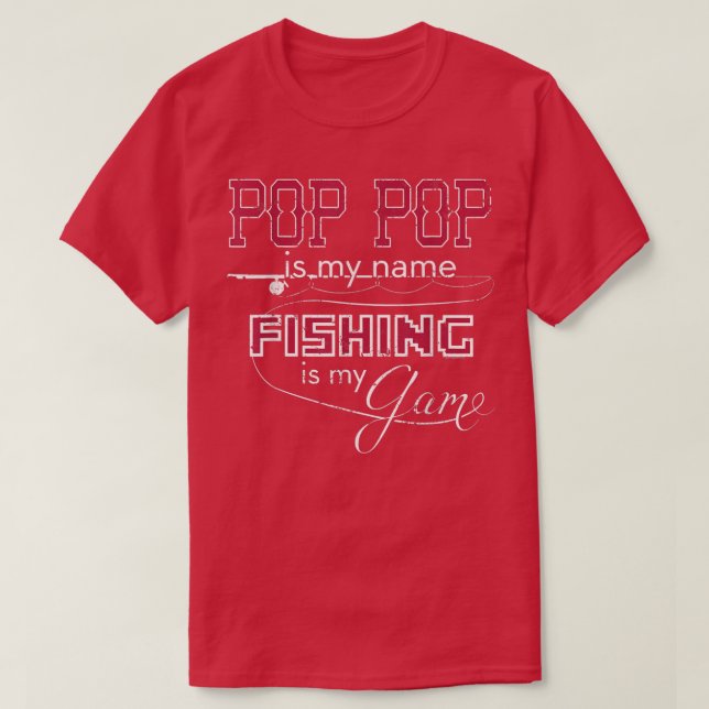 Camiseta Mens Bass Fishing Pop Nombre Pescador Mi Juego  (Diseño del anverso)