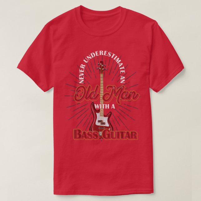 Camiseta Mens Bass Guitar Player Men Retired Bassist Music  (Diseño del anverso)