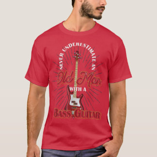 Camiseta Mens Bass Guitar Player Men Retired Bassist Music 