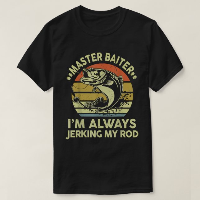 Camiseta Mens Bass Pescador Maestro Baiter Papa Abuelo (Diseño del anverso)