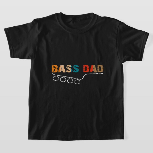 Camiseta Mens Bassdad Dad interpreta bajo bajo de guitarra  (Distribución)