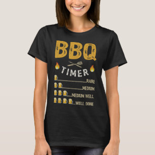 Camiseta Mens Bbq Timer Barbecue Funny Grill Grill Beer