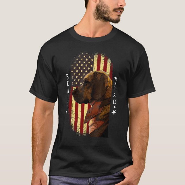 Camiseta Mens Beagle Dad Dad American Flag Beagle Des (Anverso)