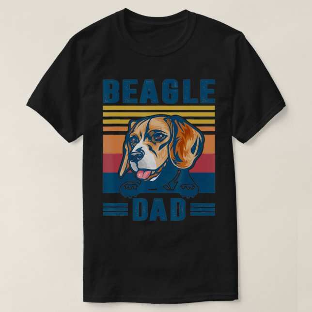Camiseta Mens Beagle Dad Dad Padre Retro Beagle Gifts Dog D (Diseño del anverso)