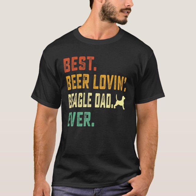 Camiseta Mens Beagle Dog Mejor Cerveza Amante Beagle Dad Fa (Anverso)