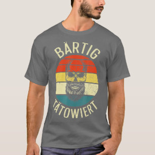 Camiseta Mens Beard barba tatuada barba lleva un tatuaje fr