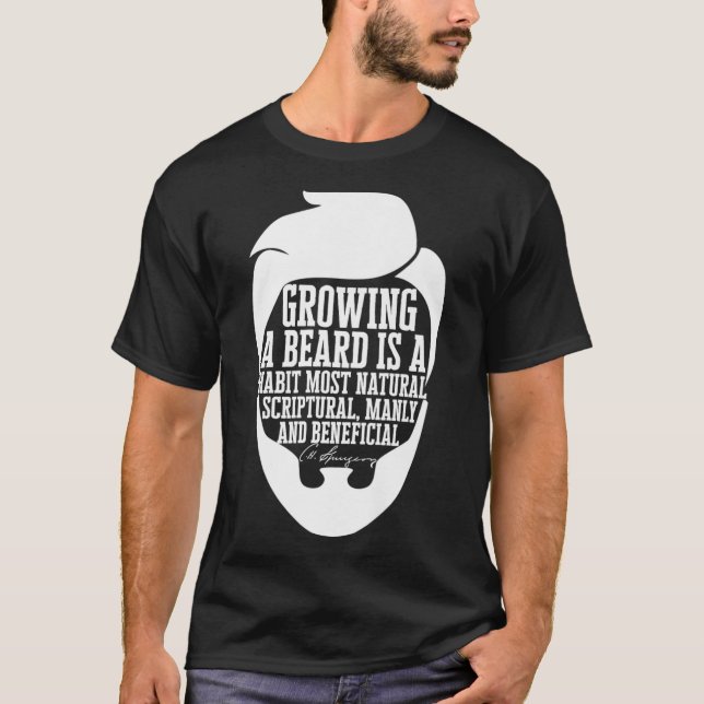 Camiseta Mens Beard Cita Gráfico Charles Haddon Spurgeon  (Anverso)