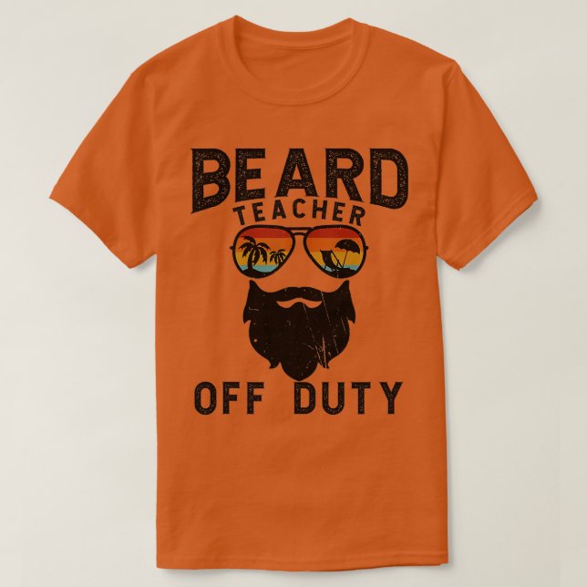 Camiseta Mens Beard eacher Off Duty Sungafas Beach Sunset (Diseño del anverso)